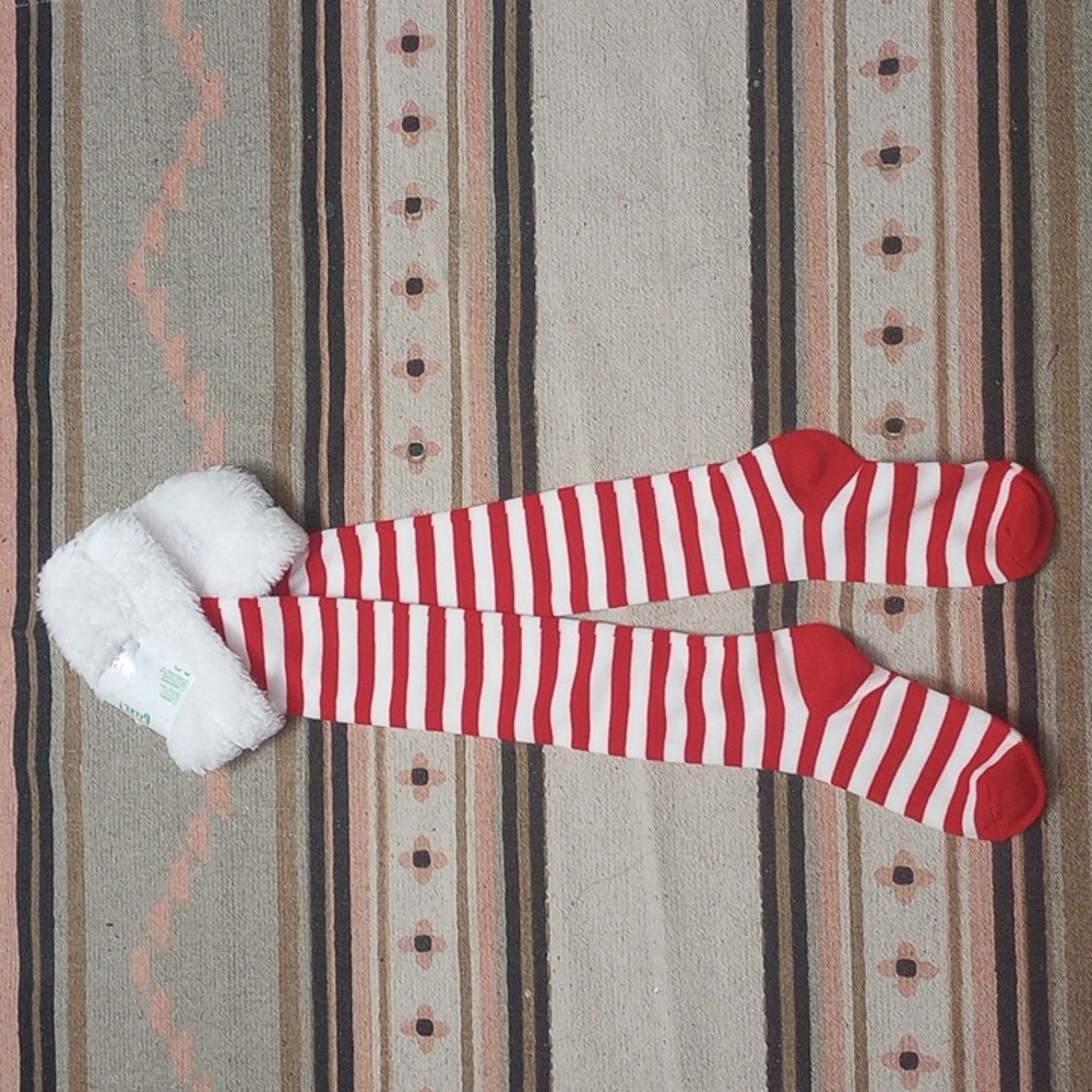Thigh High Socks. Naughty Santa - Picture 2 of 2
